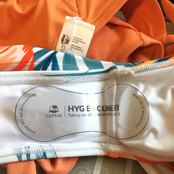 CUPSHE  Hanna Tropical Crisscross Tie Back Bikini NEW WITH TAGS! - Picture 13 of 14